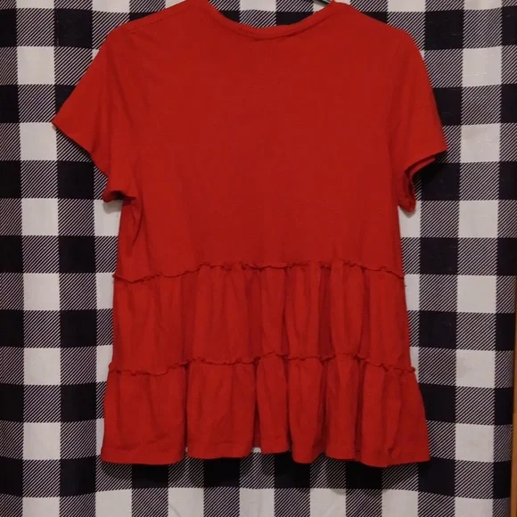 Red Ruffled Women's Top - Picture 2 of 2